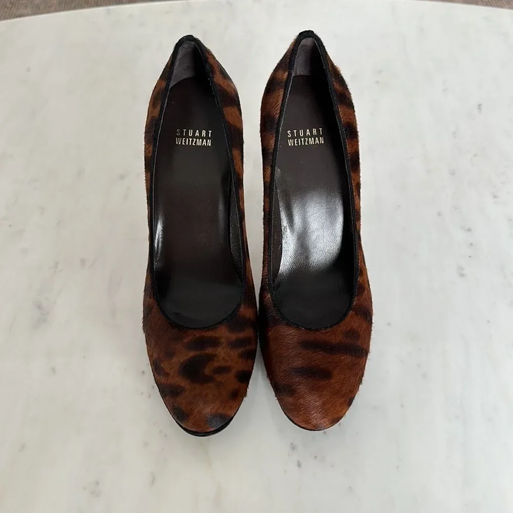 Stuart Weitzman Leopard Print Heels ECU Sz 8.5 us